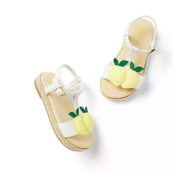 Janie and Jack 100048261 Collections White Lemon Sandals NWT size 7 - Picture 1 of 9